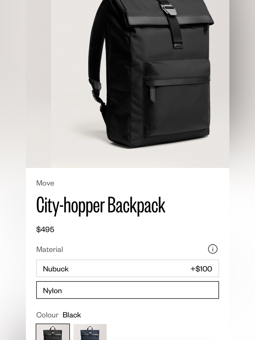 Authentic Carl Friedrik Nwt, Open Box- City-Hopper Backpack Black Nylon — image 2 of 7